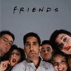 “F•R•I•E•N•D•S” cropped sweatshirt w/ skyline and letters